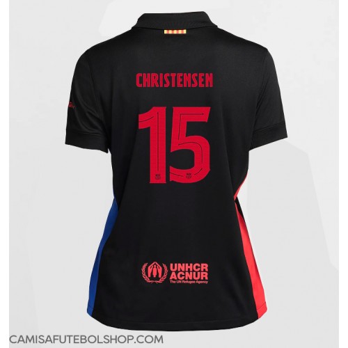 Camisa de time de futebol Barcelona Andreas Christensen #15 Replicas 2º Equipamento Feminina 2024-25 Manga Curta